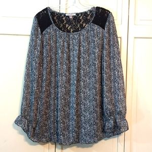 Black white and silver top